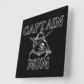 Captain Mama Quadratische Wanduhr (Winkel)
