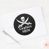 Captain Mama Runder Aufkleber (Umschlag)