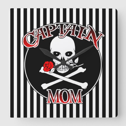 Captain Mama Wall Clock Quadratische Wanduhr (Vorderseite)