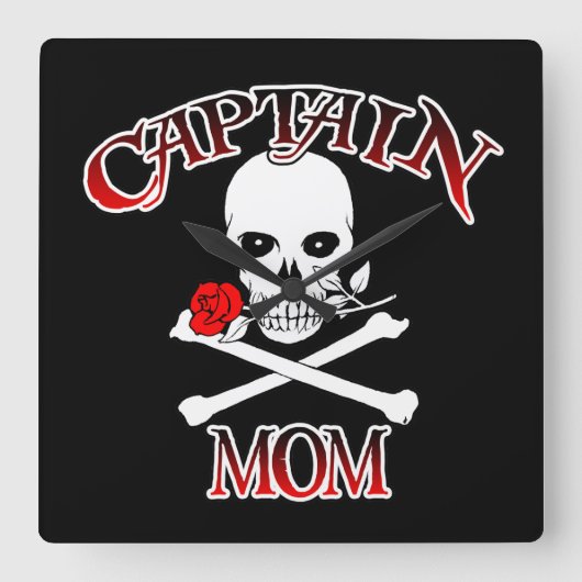 Captain Mama Wall Clock Quadratische Wanduhr (Vorderseite)
