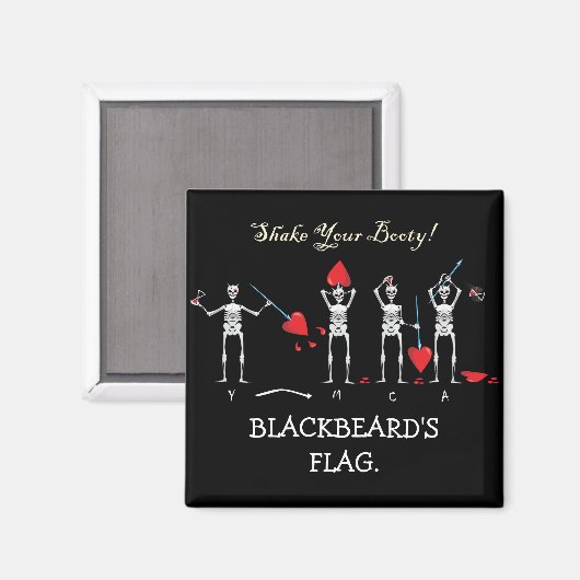 CAPTAIN MAYFLOWERS Blackbeard-Flag Magnet (Vorderseite/Rückseite)