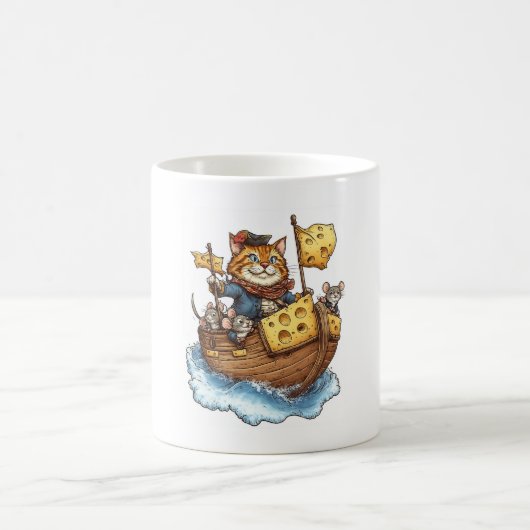 Captain Meowbeard - Funny Pirate Cat Graphic Kaffeetasse (Mittel)