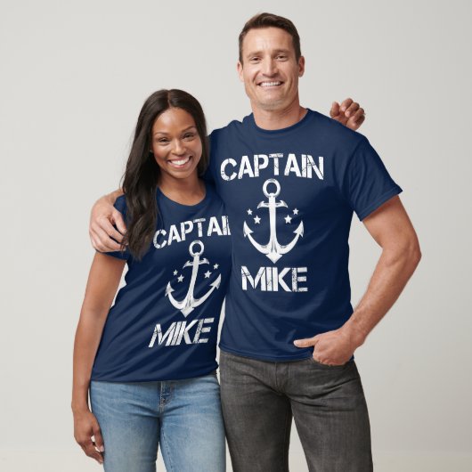 CAPTAIN MIKE Funny Birthday Personalized Name T-Shirt (Unisex)