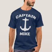Captain Mike Personalisiert Bootmann T-Shirt (Vorderseite)