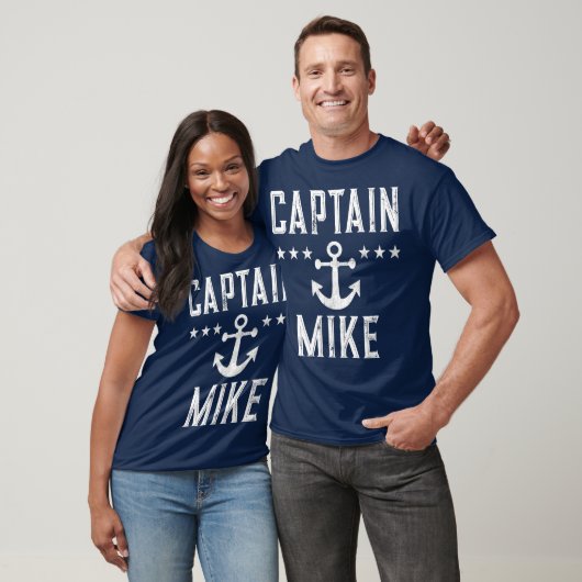 Captain Mike Personalized Boating Lover Name T-Shirt (Unisex)
