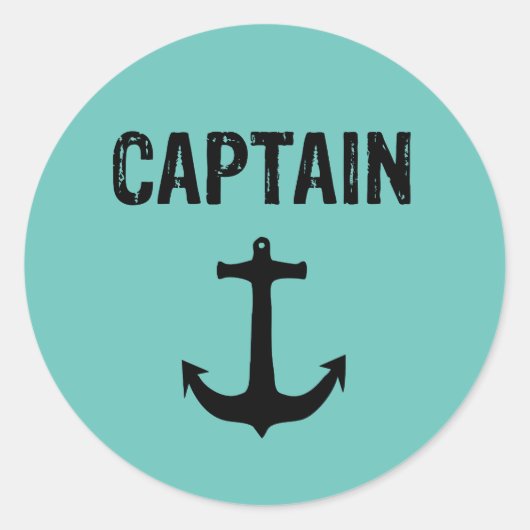 Captain, minimalistisches Design Runder Aufkleber (Vorderseite)