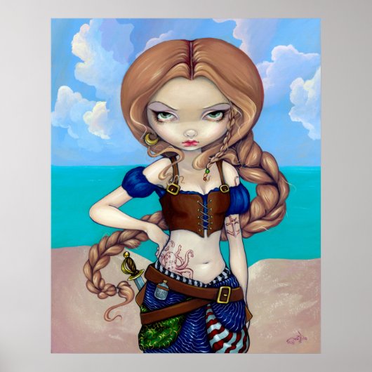 Captain Molly Morgan Art Print - Pirate Girl Poster (Vorne)