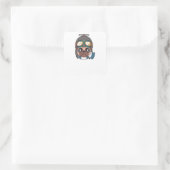 Captain Mops Quadratischer Aufkleber (Tasche)