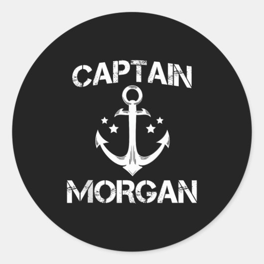 Captain Morgan Funny Birthday Ised Surname Clan Gi Runder Aufkleber (Vorderseite)
