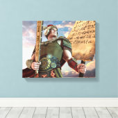 Captain Moroni Stretched Canvas Print Leinwanddruck (Insitu (Holzboden))