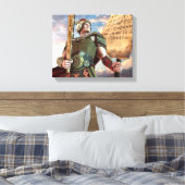 Captain Moroni Stretched Canvas Print Leinwanddruck (Insitu (Schlafzimmer))