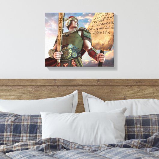 Captain Moroni Stretched Canvas Print Leinwanddruck (Insitu (Schlafzimmer))