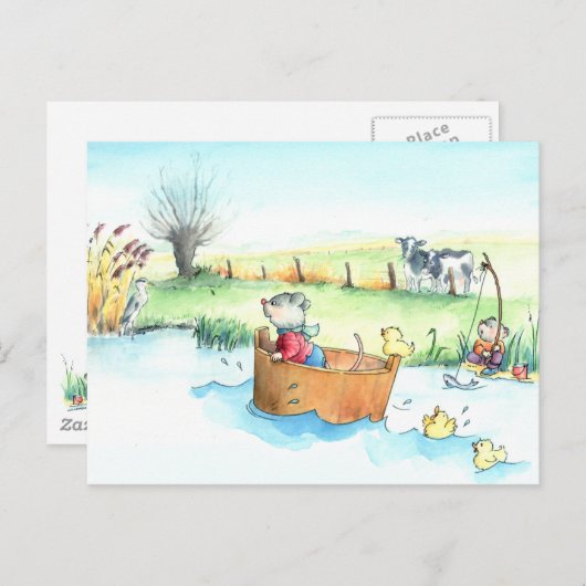 Captain Mouse auf der Postkarte (Vorne/Hinten)