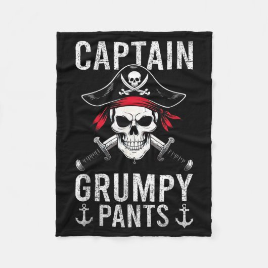 Captain Mpy Pants Rate Humor Skull Graphic Fleecedecke (Vorderseite)