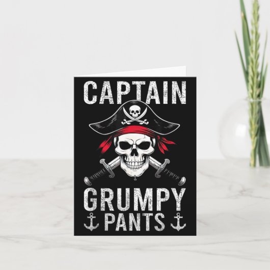Captain Mpy Pants Rate Humor Skull Graphic Karte (Vorderseite)