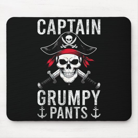 Captain Mpy Pants Rate Humor Skull Graphic Mousepad (Vorne)