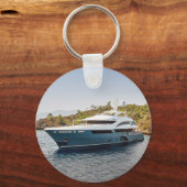 Captain Name Anchor Gold Laurel Foto Back Black Schlüsselanhänger (Rückseite)