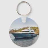 Captain Name Anchor Gold Laurel Foto Back Black Schlüsselanhänger (Rückseite)