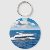 Captain Name Anchor Gold Laurel Foto Back Blue Schlüsselanhänger (Rückseite)