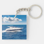 Captain Name Anchor Gold Laurel Picture Back Navy Schlüsselanhänger (Rückseite)