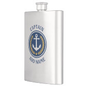 Captain Name Anchor Gold Style Laurel Stainless Flachmann (Links)