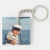 Captain Name Boat Compass Anchor Foto Zurweiß Schlüsselanhänger (Rückseite)