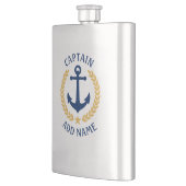 Captain Name Nautical Anchor Gold Style Laurel Flachmann (Links)