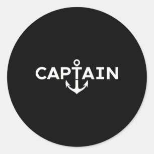Captain Nautical Anchor Boater Sailor Yachting Boa Runder Aufkleber