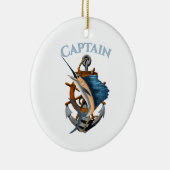 Captain Nautical Anchor Tiefseefischerei Keramik Ornament (Rechts)