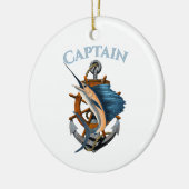 Captain Nautical Anchor Tiefseefischerei Keramik Ornament (Links)