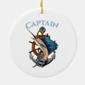 Captain Nautical Anchor Tiefseefischerei Keramik Ornament (Hinten)