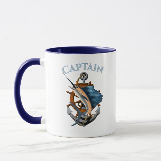 Captain Nautical Anchor Tiefseefischerei Tasse (Links)