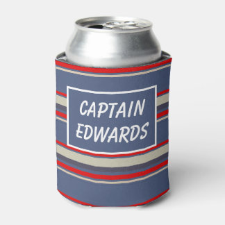 Captain Nautical Blue Striped Custom Dosenkühler