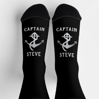 Captain Nautical Name Anchor Segelsocken Socken