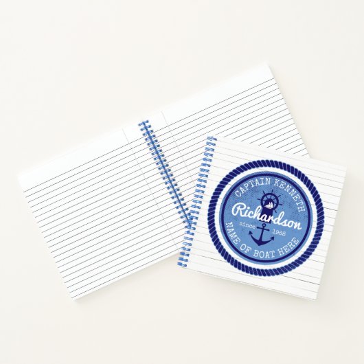 Captain Nautical Rope Anchor Helm zum 50. Geburtst Notizblock (Innenseite)