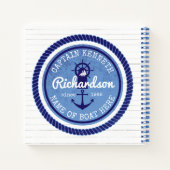 Captain Nautical Rope Anchor Helm zum 50. Geburtst Notizblock (Rückseite)