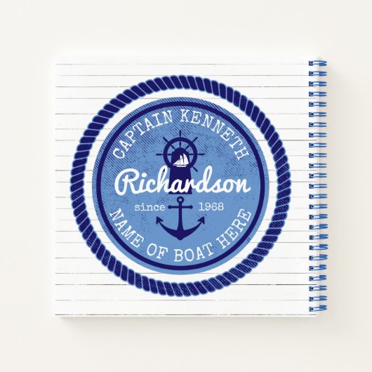 Captain Nautical Rope Anchor Helm zum 50. Geburtst Notizblock (Rückseite)