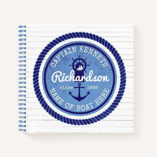 Captain Nautical Rope Anchor Helm zum 50. Geburtst Notizblock (Vorderseite)