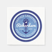 Captain Nautical Rope Anchor Helm zum 50. Geburtst Serviette (Vorderseite)