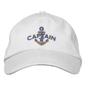 Captain Nautical Star Anchor Embroidery Bestickte Baseballkappe (Vorderseite)
