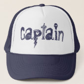 Captain Navy Blue Lettering Truckerkappe (Vorderseite)