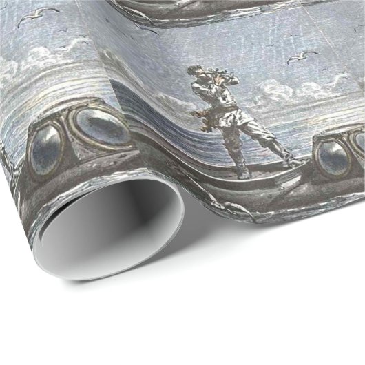 Captain Nemo Verne 20.000 Ligen Sci Fi Art Geschenkpapier (Rolleneckpunkt)