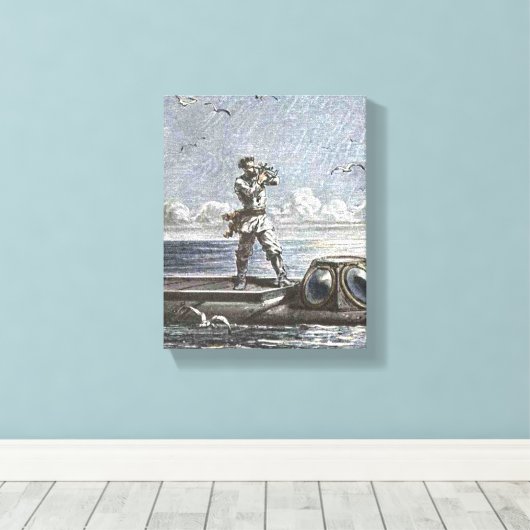 Captain Nemo Verne 20.000 Ligen Sci Fi Art Leinwanddruck (Insitu (Holzboden))