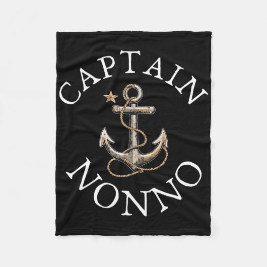 Captain Nonno Boat Segelboot Vintager Anker Fleecedecke (Vorderseite)