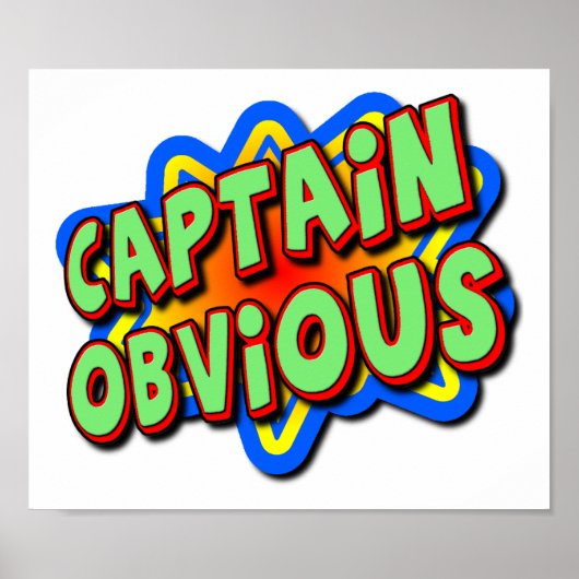 Captain Oblivious Funny Poster (Vorne)