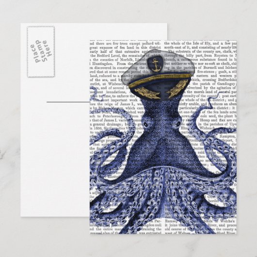 Captain Octopus Postkarte (Vorne/Hinten)