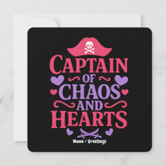 Captain of Chaos and Hearts Pirate Graphic Einladung