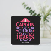 Captain of Chaos and Hearts Pirate Graphic Einladung (Stehend Vorderseite)