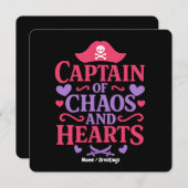 Captain of Chaos and Hearts Pirate Graphic Einladung (Vorne/Hinten)
