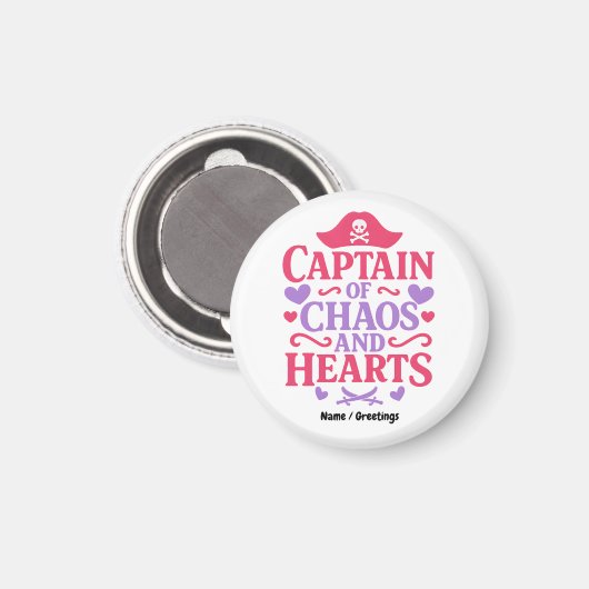 Captain of Chaos and Hearts Pirate Graphic Magnet (Vorderseite/Rückseite)